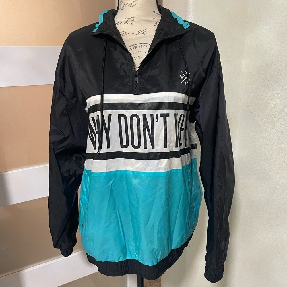 NW Black and Teal Half-Zip Jacket